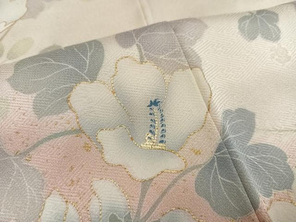 平和屋着物●訪問着　草花文　暈し染め　金彩　正絹　逸品　AABK2234ph