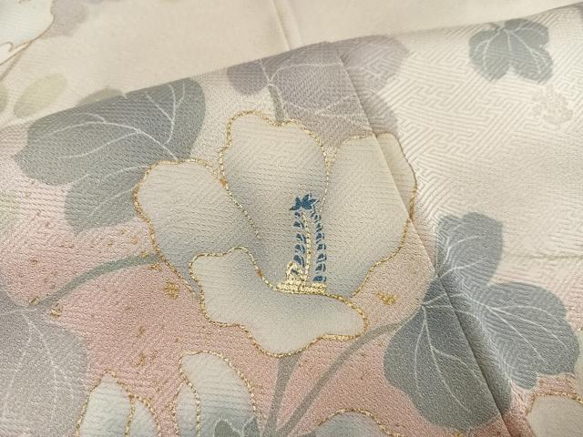平和屋着物●訪問着　草花文　暈し染め　金彩　正絹　逸品　AABK2234ph