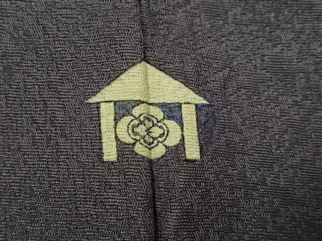平和屋着物●上質な色無地　花地紋　紫鼠色　正絹　逸品　AABK2235ph