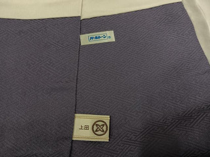 平和屋着物●上質な色無地　花地紋　紫鼠色　正絹　逸品　AABK2235ph
