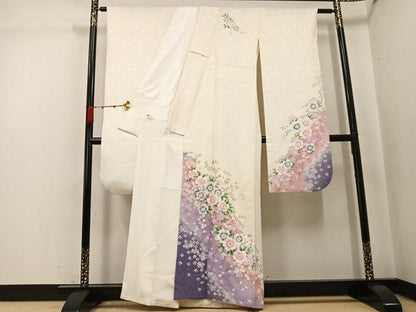 平和屋着物●豪華振袖　草花文　暈し染め　正絹　逸品　AABK2236ph