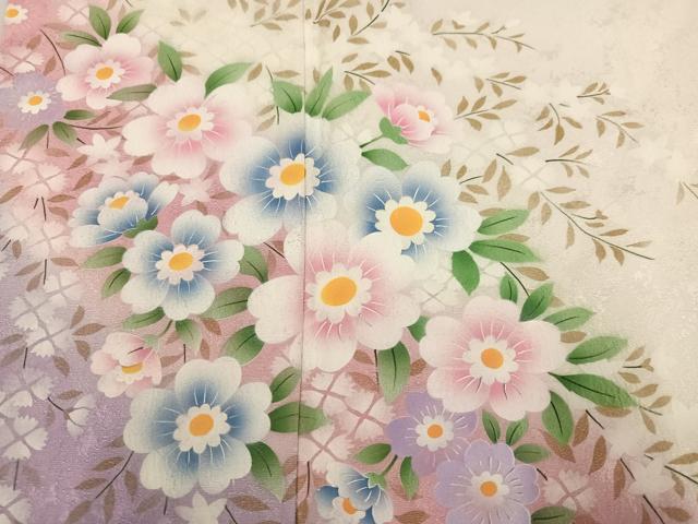 平和屋着物●豪華振袖　草花文　暈し染め　正絹　逸品　AABK2236ph