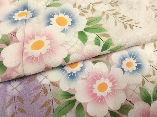 平和屋着物●豪華振袖　草花文　暈し染め　正絹　逸品　AABK2236ph