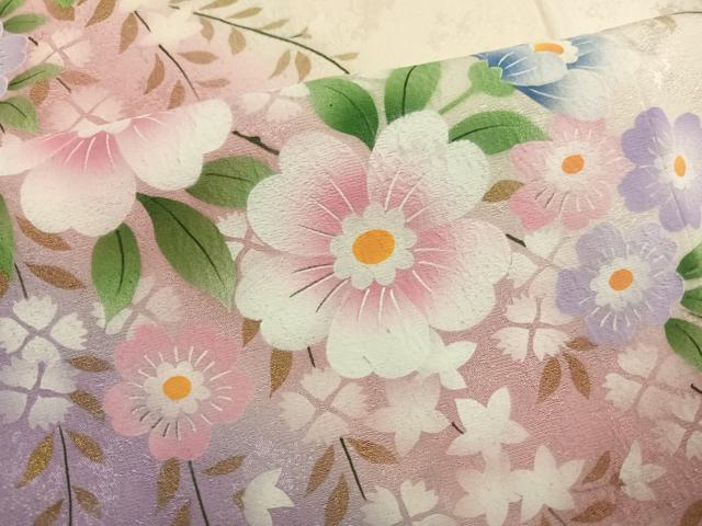 平和屋着物●豪華振袖　草花文　暈し染め　正絹　逸品　AABK2236ph
