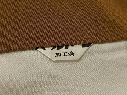 平和屋着物●上質な小紋　総刺繍　鈴　花　黒地　金糸　正絹　逸品　AABK2237ph