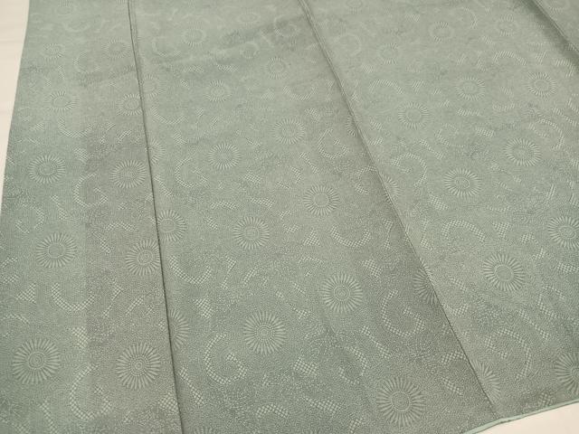 平和屋着物●重要無形文化財　人間国宝　中村勇二郎　江戸小紋　古代菊　浜ちりめん　証紙・反端付き　正絹　逸品　AABK2243ph