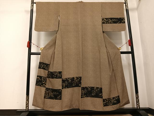 平和屋着物●訪問着　草花文　金彩　正絹　逸品　AABK2245ph