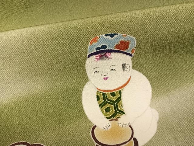 平和屋着物●訪問着　駒刺繍　唐子　暈し染め　金彩　正絹　逸品　AABK2248ph