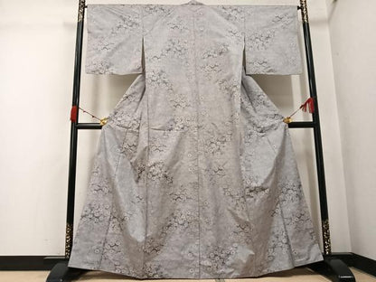 平和屋着物●本場大島紬　白大島　総絣　花尽くし　正絹　逸品　AABK2249ph