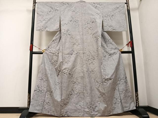 平和屋着物●本場大島紬　白大島　総絣　花尽くし　正絹　逸品　AABK2249ph