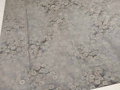 平和屋着物●本場大島紬　白大島　総絣　花尽くし　正絹　逸品　AABK2249ph