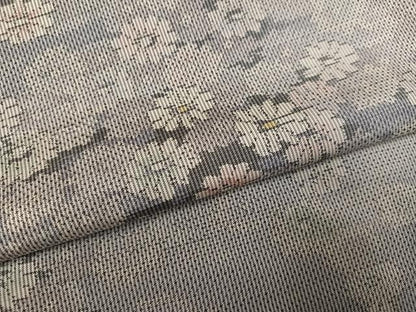 平和屋着物●本場大島紬　白大島　総絣　花尽くし　正絹　逸品　AABK2249ph