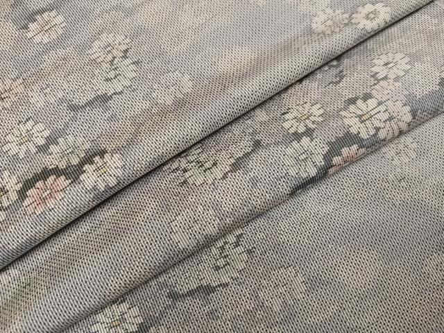 平和屋着物●本場大島紬　白大島　総絣　花尽くし　正絹　逸品　AABK2249ph