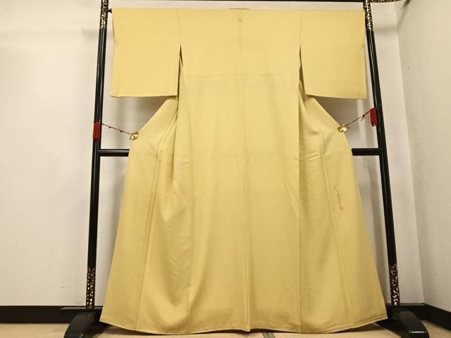 平和屋着物●本草木染作家　瑞鳳　色無地　紋意匠　蒸栗色　正絹　逸品　AABK2250ph