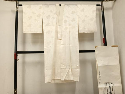 平和屋着物●銀座　志ま亀　長襦袢　無双仕立て　梅地紋　たとう紙付き　正絹　逸品　未使用　AABK2254ph