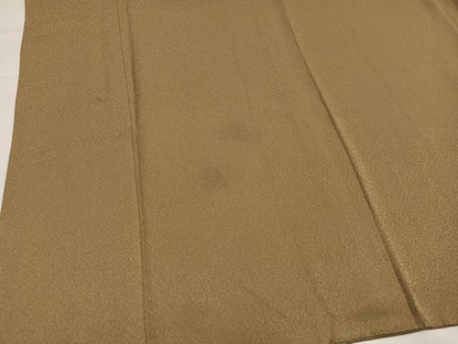 平和屋着物●上質な色無地　霞地紋　榛色　三越扱い　正絹　逸品　AABK2257ph