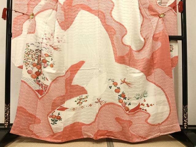 平和屋着物●豪華振袖　絞り　鳳凰花文　金銀彩　三越扱い　正絹　逸品　AABK2258ph