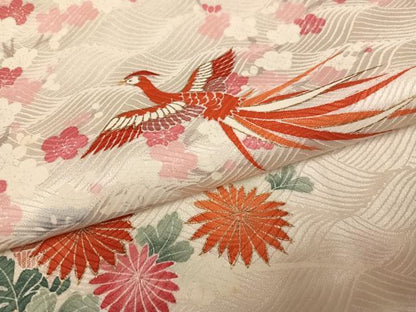 平和屋着物●豪華振袖　絞り　鳳凰花文　金銀彩　三越扱い　正絹　逸品　AABK2258ph