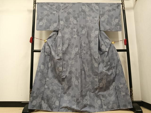 平和屋着物●本場大島紬　9マルキ　葡萄蔦の葉文　正絹　逸品　AABK2262ph