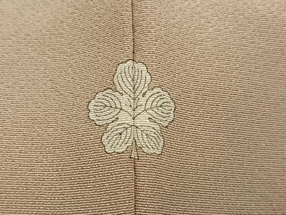 平和屋着物●上質な色無地　作家物　草木四度染　枯色　正絹　逸品　AABK2264ph