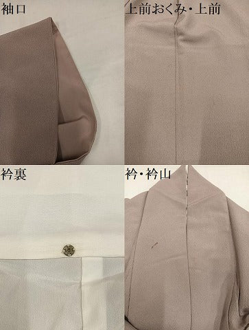 平和屋着物●洗える最高級着物　＜英＞はなぶさ謹製　色無地　空五倍子色　洗える着物　AABK2265ph