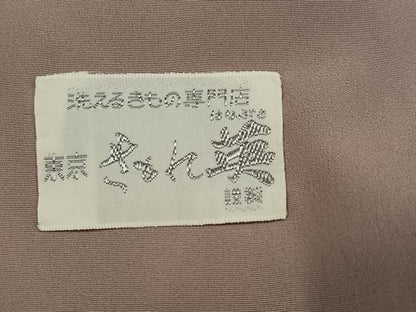 平和屋着物●洗える最高級着物　＜英＞はなぶさ謹製　色無地　空五倍子色　洗える着物　AABK2265ph