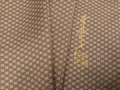 平和屋着物●染色作家　斉藤三才　小紋　麻の葉文様　正絹　逸品　AABK2267ph