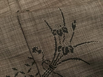 平和屋着物●本場大島紬　刺繍　草花文　正絹　逸品　AABK2272ph