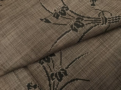 平和屋着物●本場大島紬　刺繍　草花文　正絹　逸品　AABK2272ph