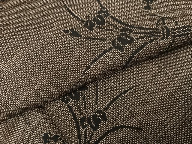平和屋着物●本場大島紬　刺繍　草花文　正絹　逸品　AABK2272ph
