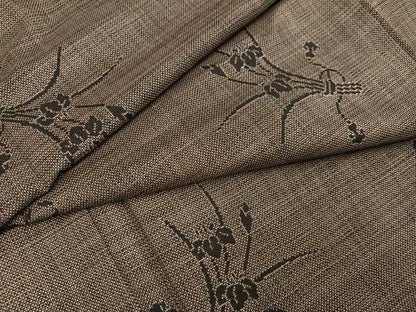 平和屋着物●本場大島紬　刺繍　草花文　正絹　逸品　AABK2272ph