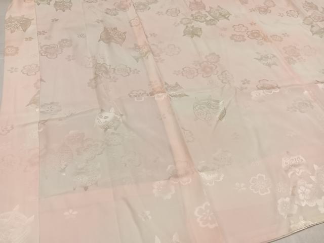 平和屋着物●振袖用長襦袢　無双仕立て　糸巻花地紋　暈し染め　正絹　逸品　AABK2276ph
