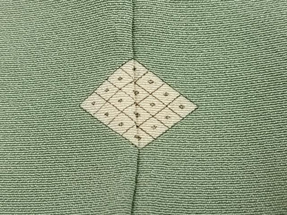 平和屋着物●上質な色無地　作家物　山葵色　正絹　逸品　未使用　AABK2278ph