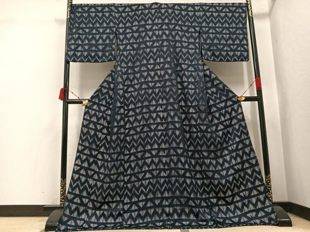 平和屋着物●上質な小紋　幾何学文様　ロング丈　AABK2280ph