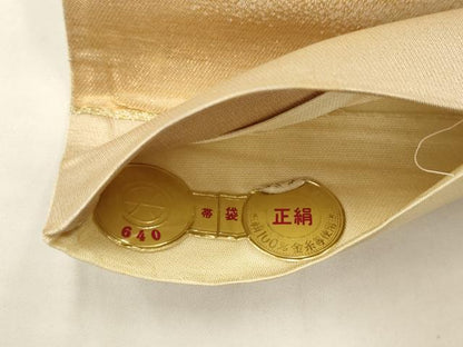 平和屋着物◎西陣　六通柄袋帯　風景文　金銀糸　証紙付き　正絹　逸品　AABK2292pf