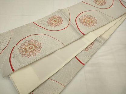 平和屋着物◎六通柄袋帯　唐織　飾花文　金銀糸　正絹　逸品　AABK2318pf