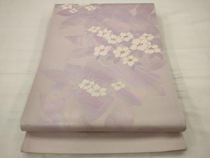 平和屋着物◎西陣　六通柄袋帯　唐織　小花のたわむれ　証紙付き　正絹　逸品　AABK2319pf