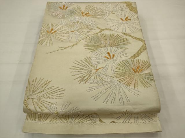 平和屋着物◎六通柄袋帯　唐松　金銀糸　正絹　逸品　AABK2328pf