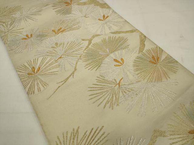 平和屋着物◎六通柄袋帯　唐松　金銀糸　正絹　逸品　AABK2328pf