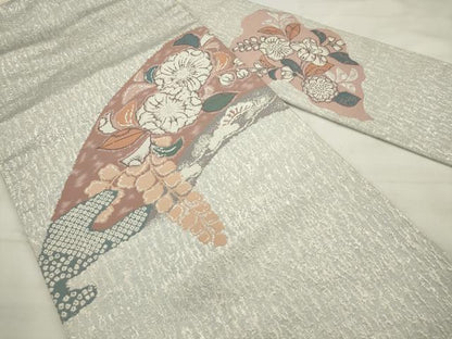 平和屋着物◎九寸名古屋帯　唐織　辻が花　錦プラチナ箔　正絹　逸品　AABK2352pf
