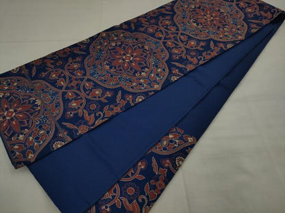 平和屋着物◎六通柄　京袋帯　飾花文　銀糸　正絹　逸品　AABK2356pf