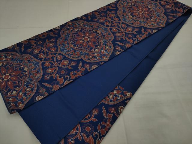 平和屋着物◎六通柄　京袋帯　飾花文　銀糸　正絹　逸品　AABK2356pf