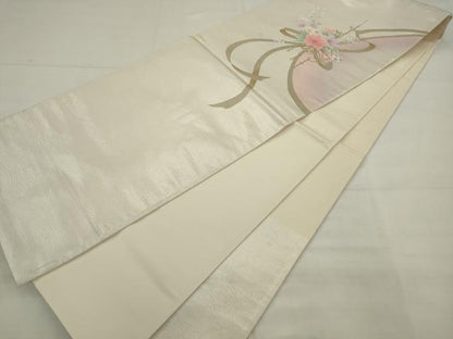 平和屋着物◎太鼓柄　京袋帯　唐織　花束文　金銀糸　正絹　逸品　AABK2361pf