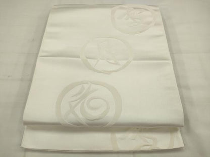 平和屋着物◎八寸名古屋帯　雪月花　白色　AABK2362pf
