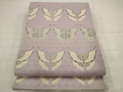 平和屋着物◎六通柄袋帯　唐織　舞蝶文　銀糸　正絹　逸品　AABK2370pf
