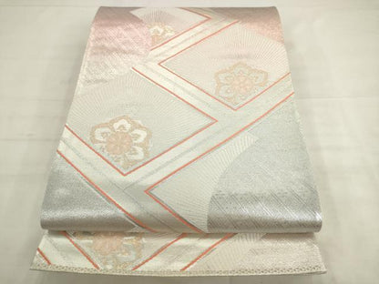平和屋着物◎六通柄袋帯　唐織　花菱文　金銀糸　正絹　逸品　AABK2387pf