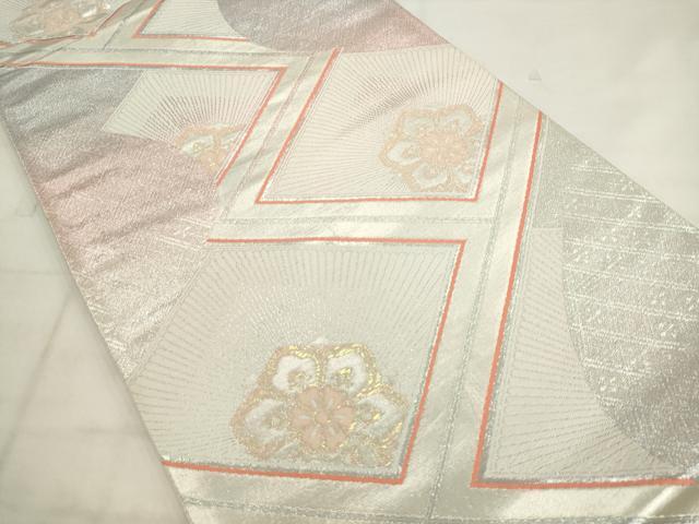 平和屋着物◎六通柄袋帯　唐織　花菱文　金銀糸　正絹　逸品　AABK2387pf
