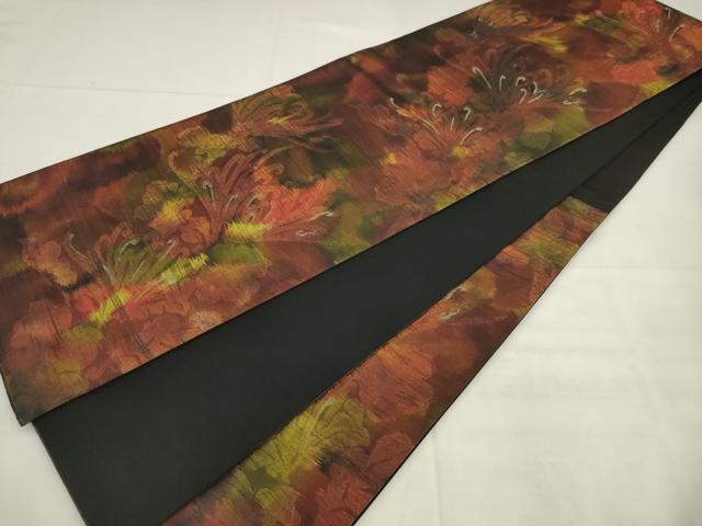 平和屋着物◎六通柄袋帯　舞花文　金糸　正絹　逸品　AABK2406pf