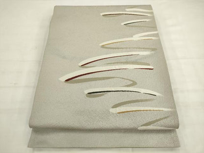 平和屋着物◎六通柄袋帯　唐織　幾何学文様　正絹　逸品　AABK2414pf