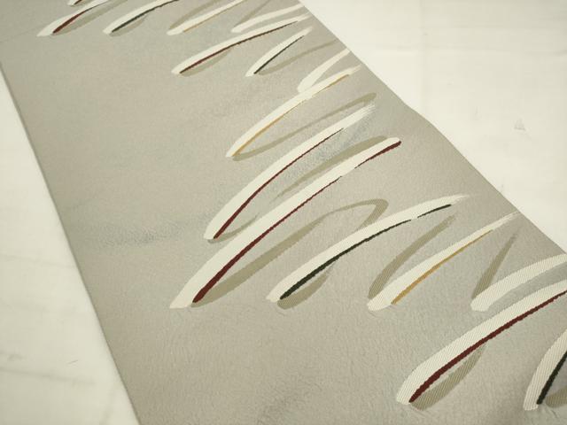 平和屋着物◎六通柄袋帯　唐織　幾何学文様　正絹　逸品　AABK2414pf
